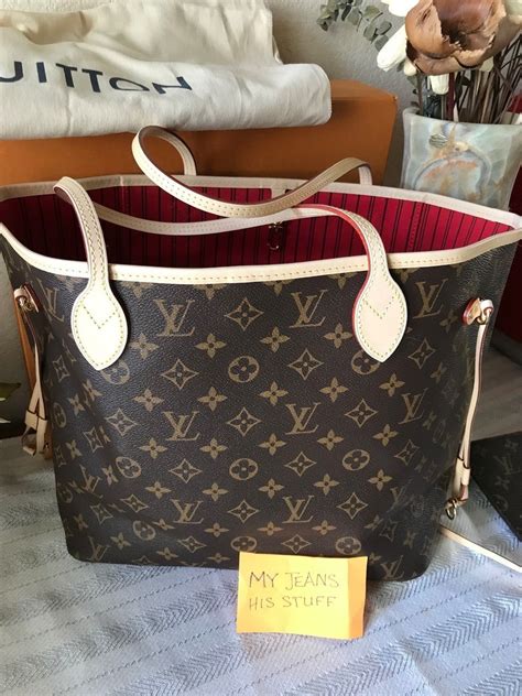 louis vuitton neverfull red interior|louis vuitton denim neverfull.